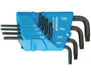 Набор ключей торцовых TORX, 9 предметов T7-T40 H 43 TX-09 1531417