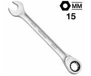 Ключ гаечный комбинированный трещоточный 15 мм, GEDORE 7 R 15, 2297132