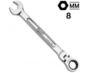 Ключ гаечный комбинированный с трещоткой, поворотный 8 мм, MAX BITE™ Milwaukee 4932480181