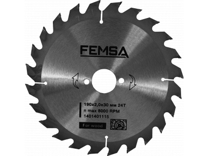 Диск пильный по дереву ST 190x2x30 мм 24T FEMSA 1401401115