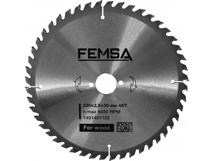 Диск пильный по дереву ST 230x2.8x30 мм 48T FEMSA 1401401122