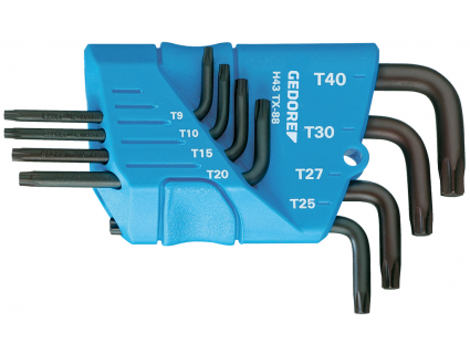 Набор ключей торцовых TORX, 8 предметов T10-T45 H 43 TX-08 1531433