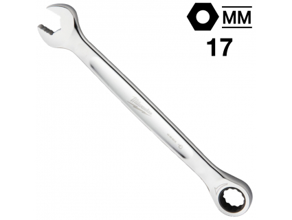 Ключ гаечный комбинированный с трещоткой 17 мм, MAX BITE™ Milwaukee, 4932471510