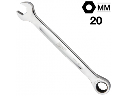 Ключ гаечный комбинированный с трещоткой 20 мм, MAX BITE™ Milwaukee, 4932471513