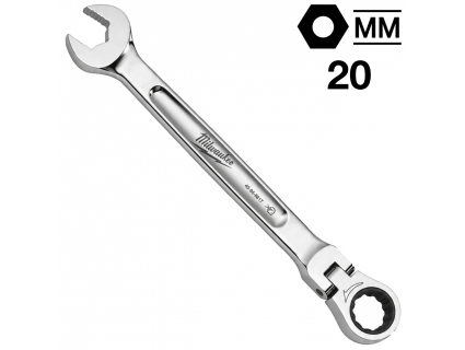 Ключ гаечный комбинированный с трещоткой, поворотный 20 мм, MAX BITE™ Milwaukee 4932480193