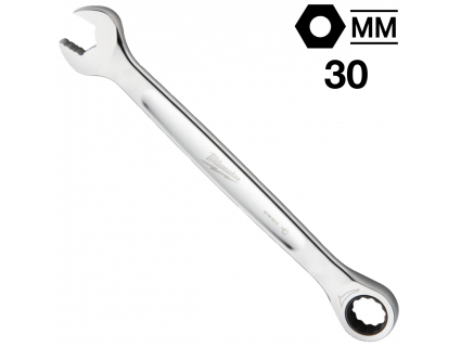 Ключ гаечный комбинированный с трещоткой 30 мм, MAX BITE™ Milwaukee, 4932480214