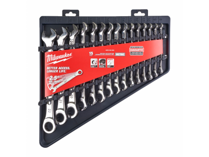 Набор комбинированных гаечных ключей с трещоткой MAX BITE™ Milwaukee, 8–22 мм, 15 шт. 4932464994