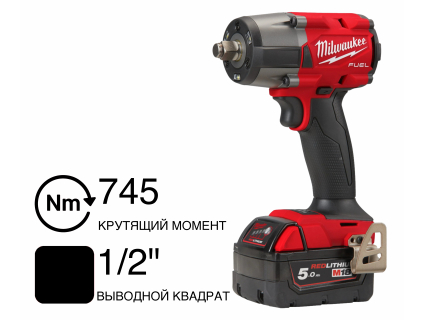 Гайковерт аккумуляторный M18 FMTIW2F12-502X FUEL Milwaukee 4933478450