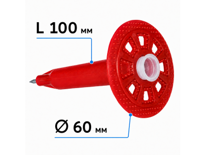 Дюбель тарельчатый F-INP TS100-60-62 (100 шт./уп.)