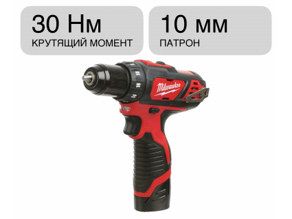 Шуруповерт аккумуляторный M12 BDD-201C Milwaukee 4933479439 Шуруповерт аккумуляторный M12 BDD-201C Milwaukee 4933479439