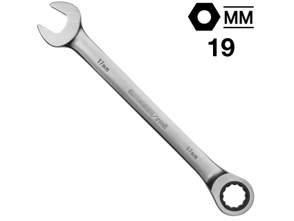 Ключ гаечный комбинированный трещоточный 19 мм, GEDORE Red R07100190, 3300839